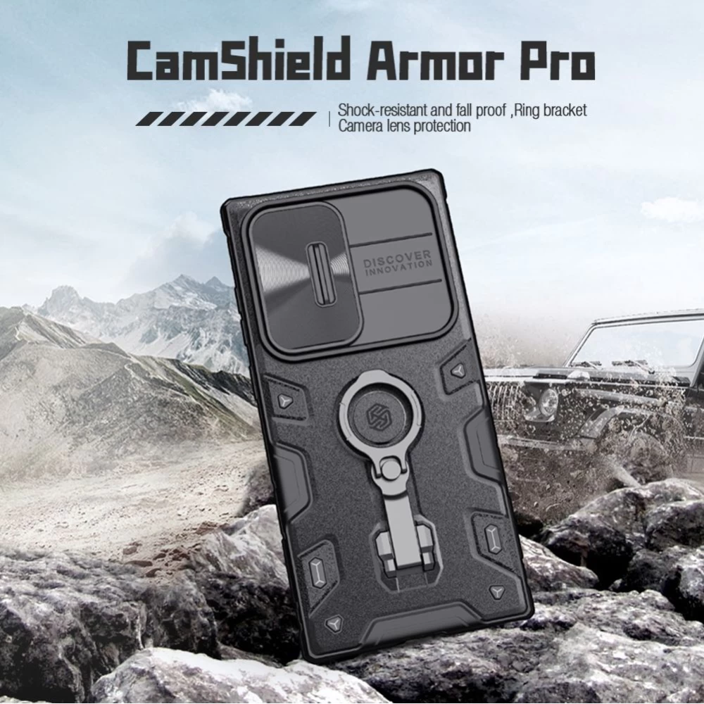 Samsung Galaxy S23 Ultra vāciņš zils NILLKIN CAMSHIELD ARMOR PRO