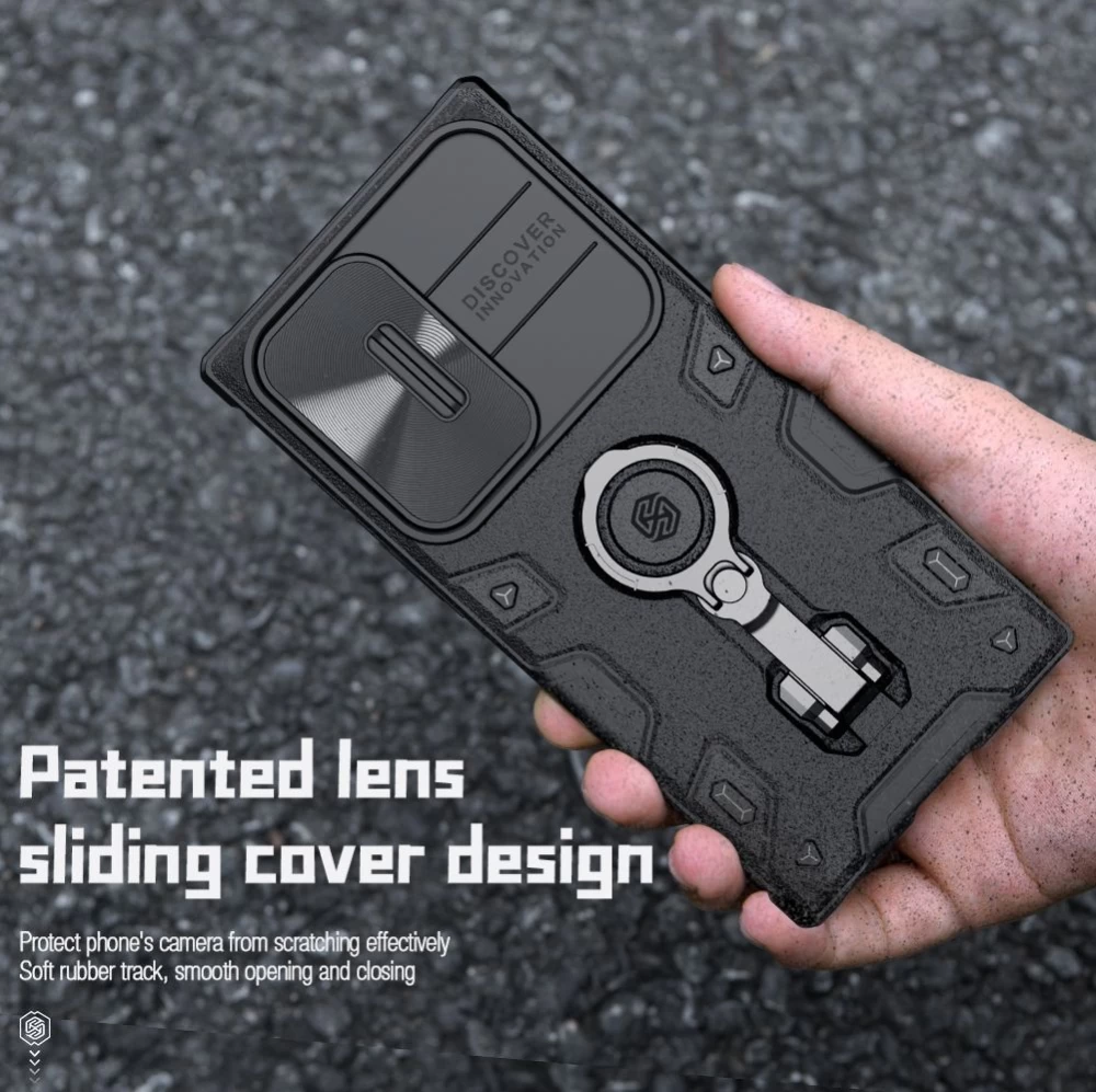 Samsung Galaxy S23 Ultra vāciņš zils NILLKIN CAMSHIELD ARMOR PRO