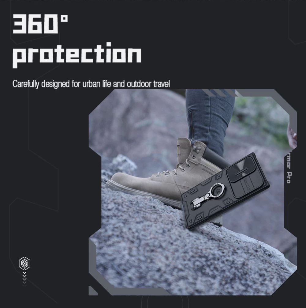 Samsung Galaxy S23 Ultra vāciņš zils NILLKIN CAMSHIELD ARMOR PRO