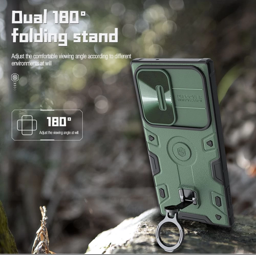 Samsung Galaxy S23 Ultra vāciņš zils NILLKIN CAMSHIELD ARMOR PRO