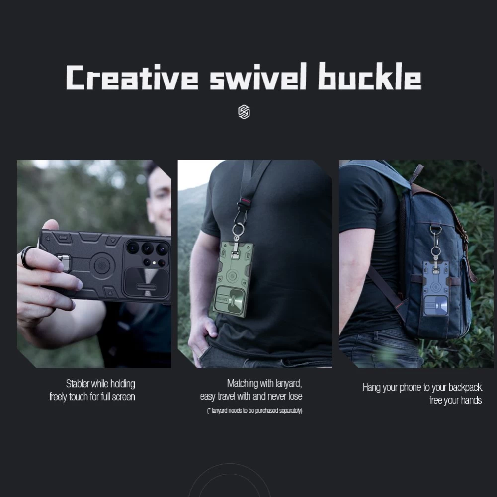Samsung Galaxy S23 Ultra vāciņš zils NILLKIN CAMSHIELD ARMOR PRO