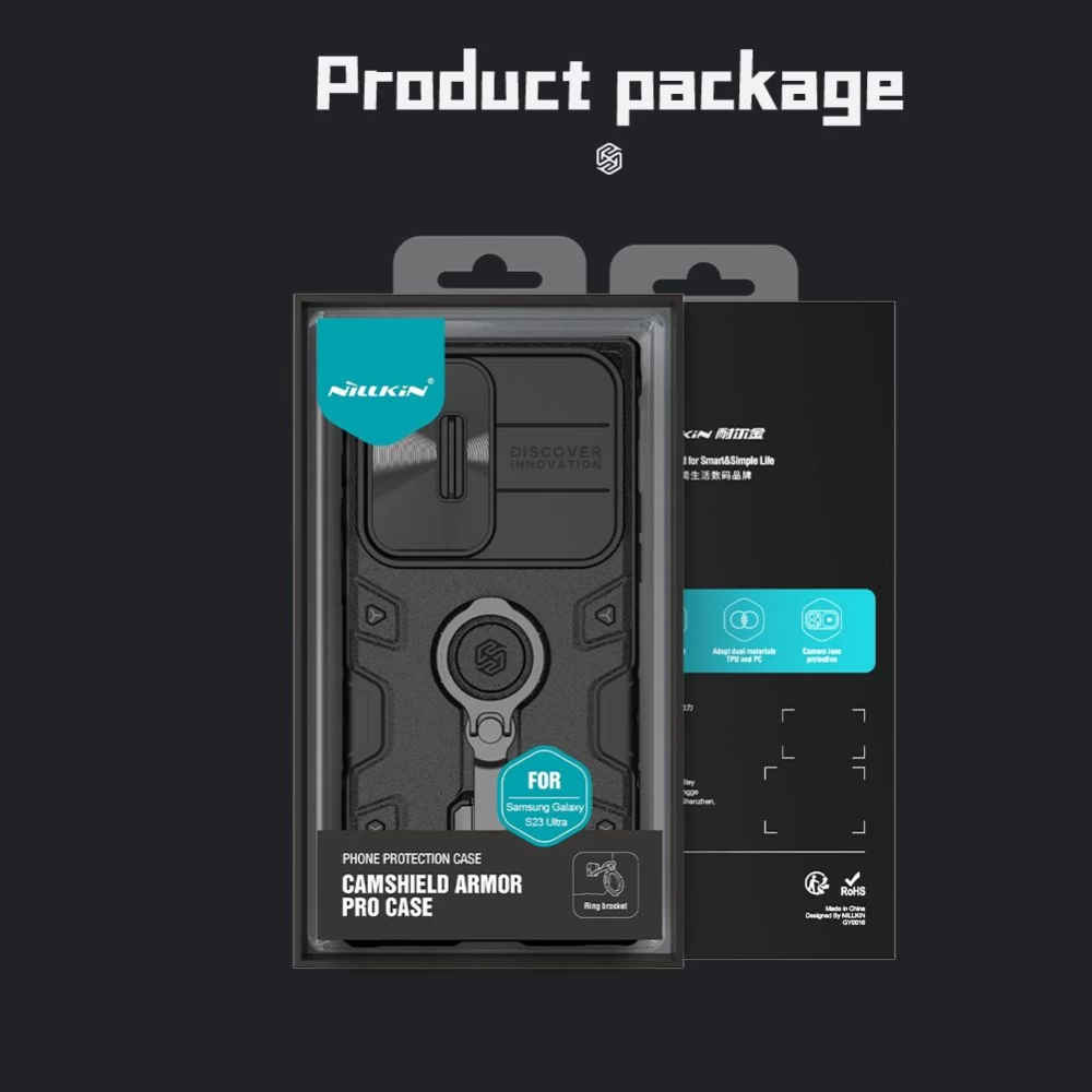 Samsung Galaxy S23 Ultra vāciņš zils NILLKIN CAMSHIELD ARMOR PRO