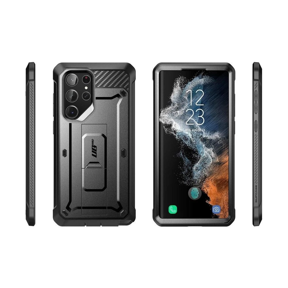 Samsung Galaxy S23 Ultra vāciņš melns SUPCASE UNICORN BEETLE PRO 2-SET