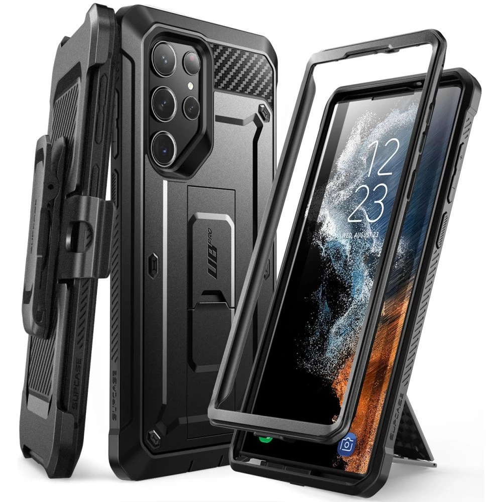 Samsung Galaxy S23 Ultra vāciņš melns SUPCASE UNICORN BEETLE PRO
