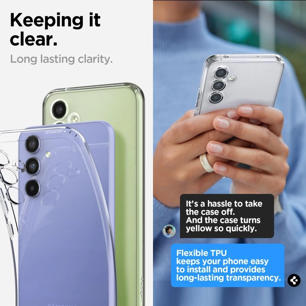 Samsung Galaxy A54 5G ümbris läbipaistev SPIGEN LIQUID CRYSTAL