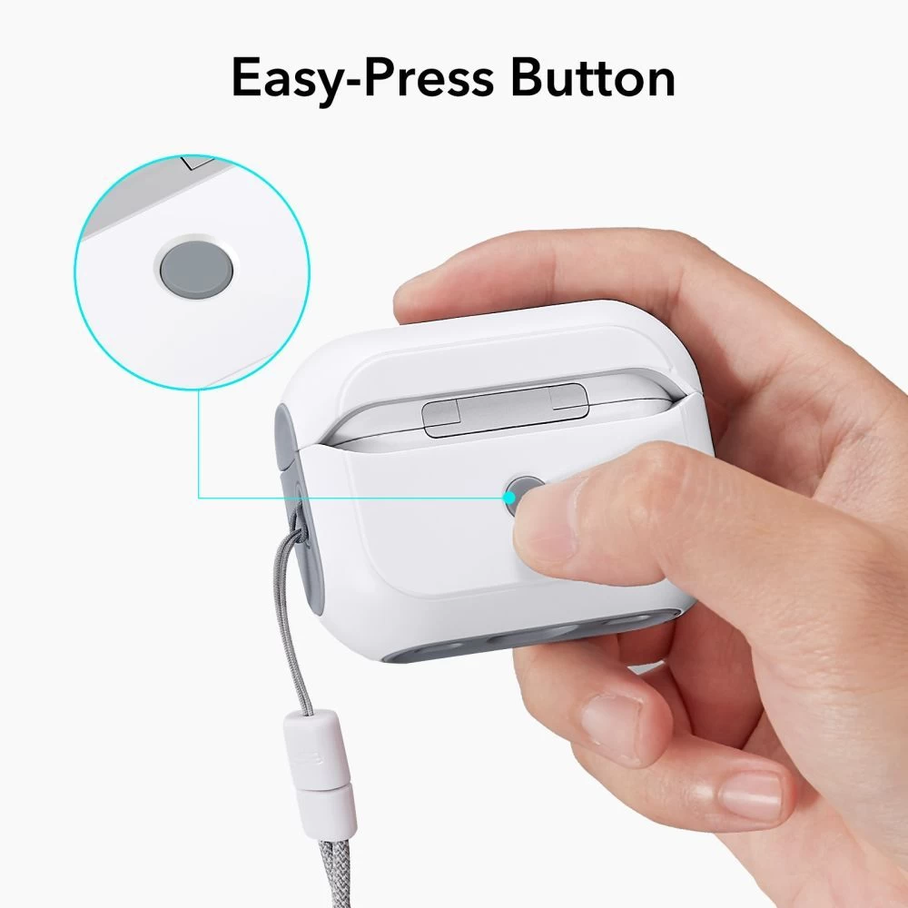 Apple AirPods Pro 2 suojakuori, suojakotelo valkoinen ESR ORBIT HALOLOCK MAGSAFE