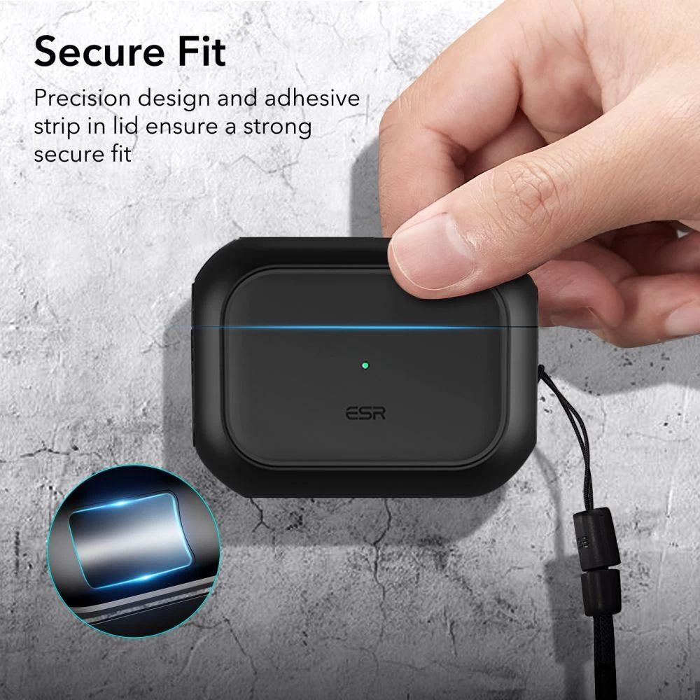 Apple AirPods Pro 2 suojakuori, suojakotelo musta ESR ORBIT HALOLOCK MAGSAFE