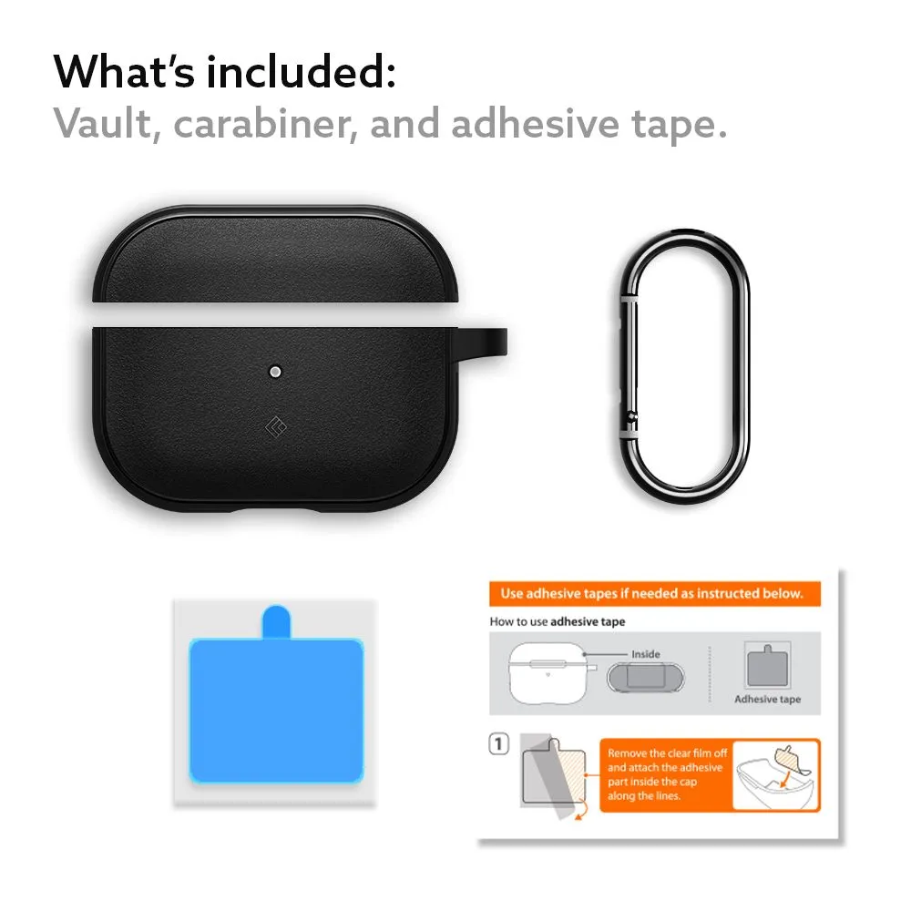 Apple AirPods Pro 2 suojakuori, suojakotelo musta CASEOLOGY VAULT