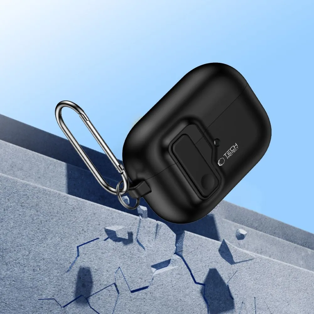 Apple AirPods Pro 2 suojakuori, suojakotelo musta TECH-PROTECT SLIM HOOK