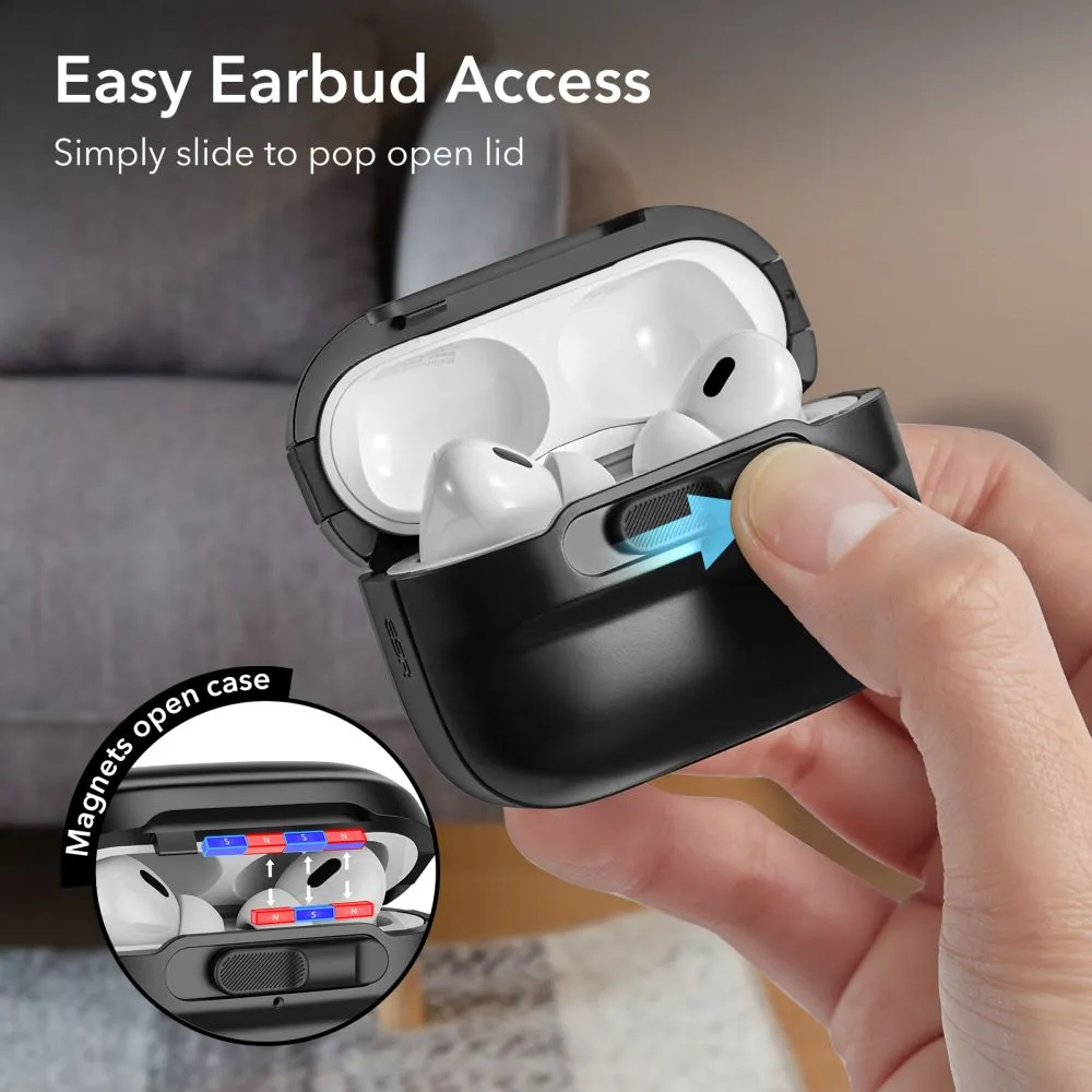 Apple AirPods Pro 2 suojakuori, suojakotelo musta ESR PULSE HALOLOCK MAGSAFE