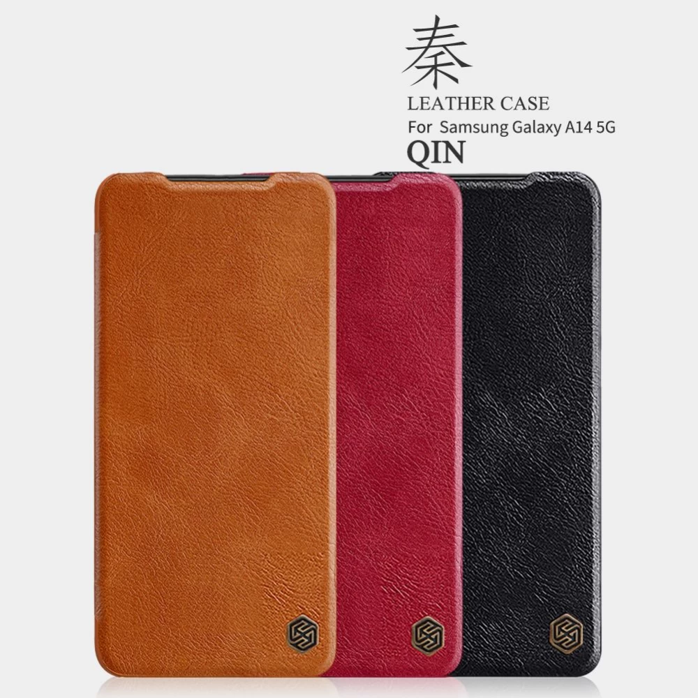 Samsung Galaxy A14 5G maciņš melns NILLKIN QIN LEATHER