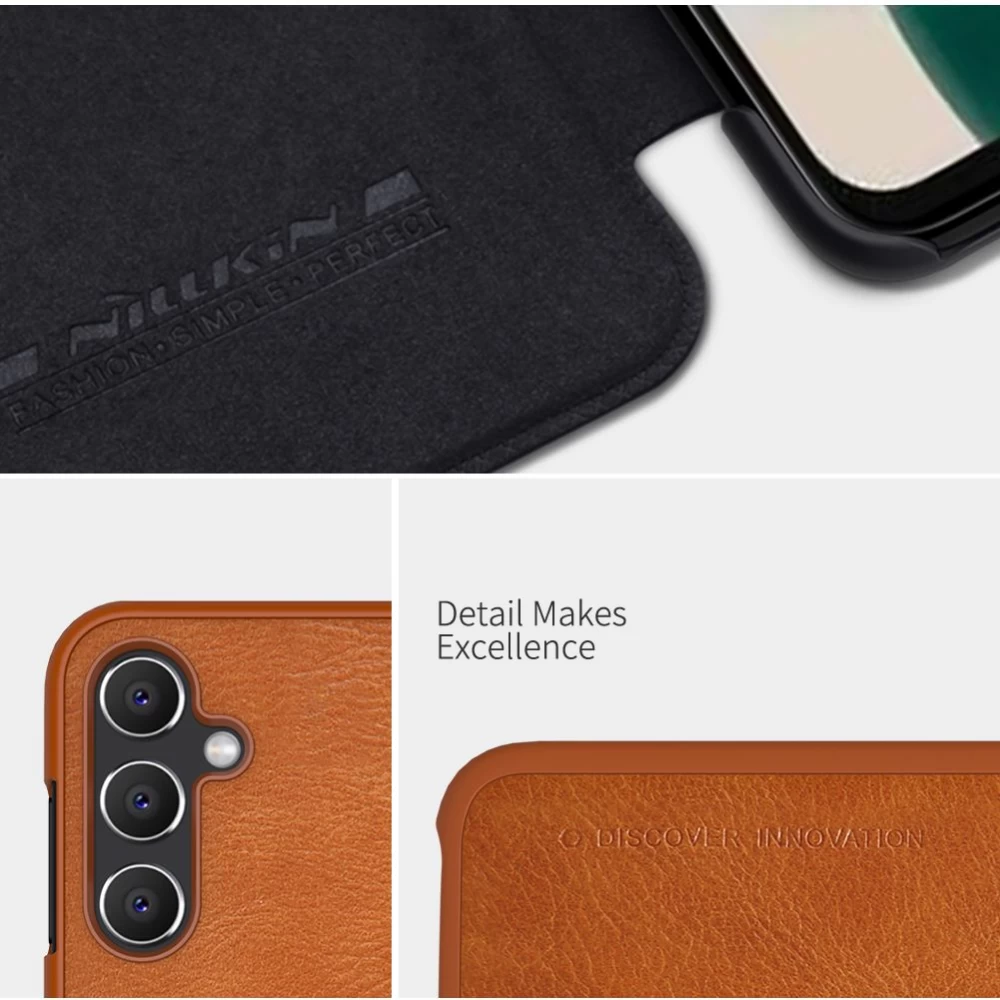 Samsung Galaxy A14 5G maciņš melns NILLKIN QIN LEATHER