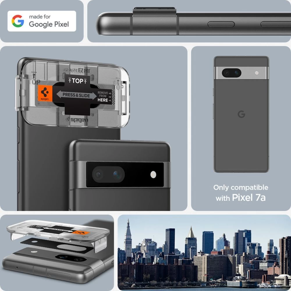 Google Pixel 7A panssarilasi  SPIGEN OPTIK.TR ”EZ FIT” CAMERA PROTECTOR 2-PACK