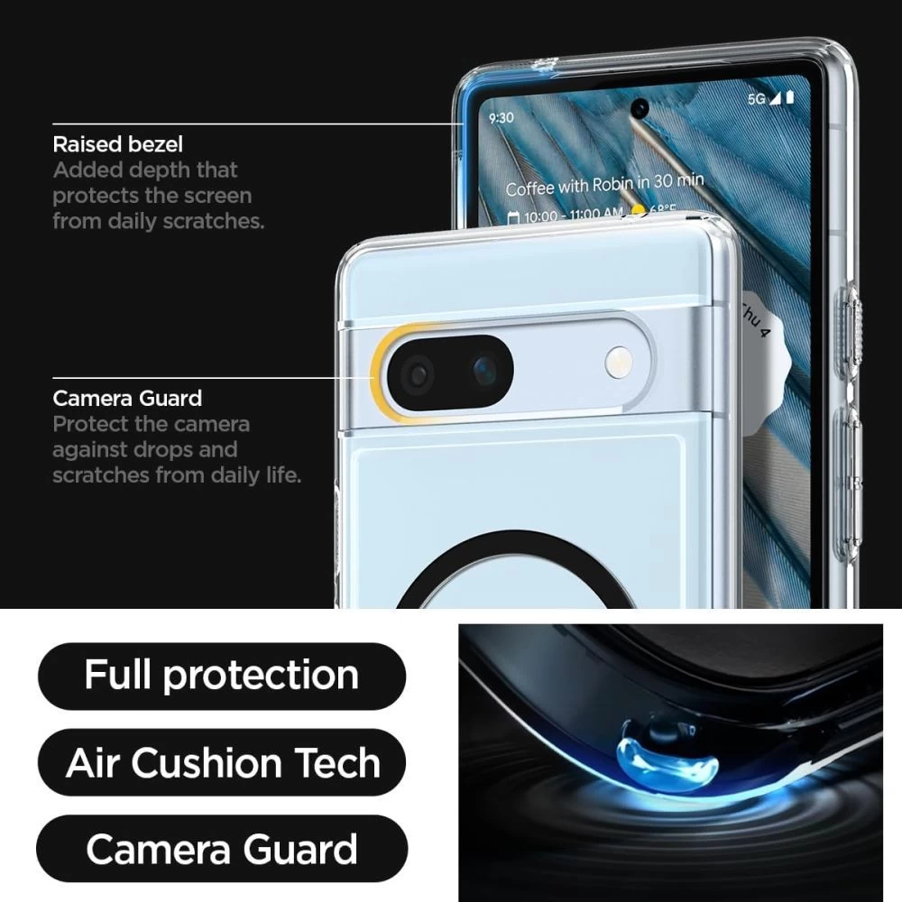Google Pixel 7A ümbris must SPIGEN ULTRA HYBRID ONETAP RING MAGSAFE