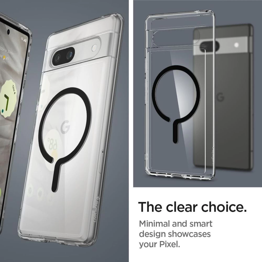 Google Pixel 7A ümbris must SPIGEN ULTRA HYBRID ONETAP RING MAGSAFE
