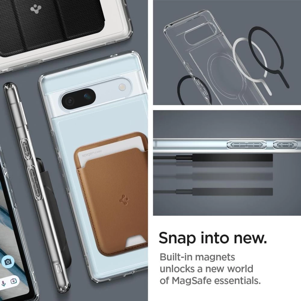 Google Pixel 7A ümbris must SPIGEN ULTRA HYBRID ONETAP RING MAGSAFE
