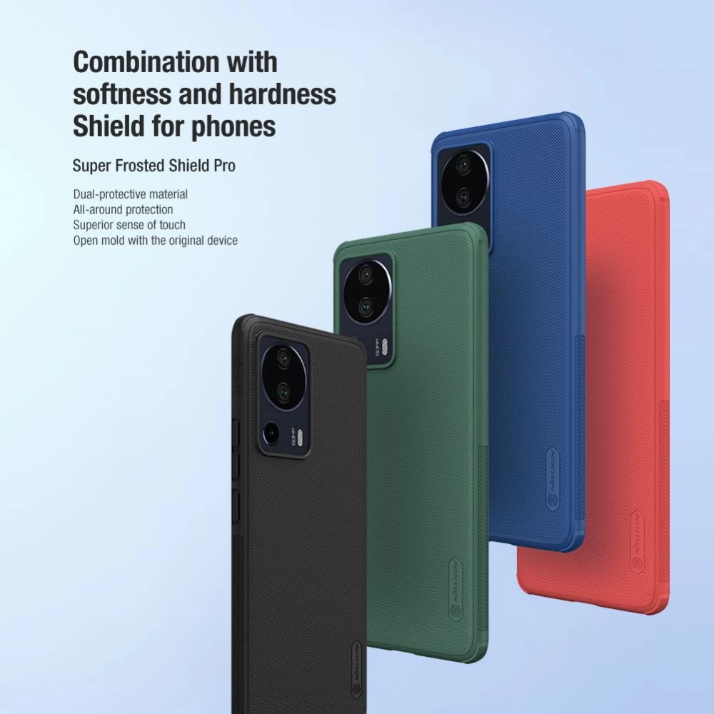 Xiaomi 13 Lite dėklas žalia NILLKIN SUPER FROSTED SHIELD PRO