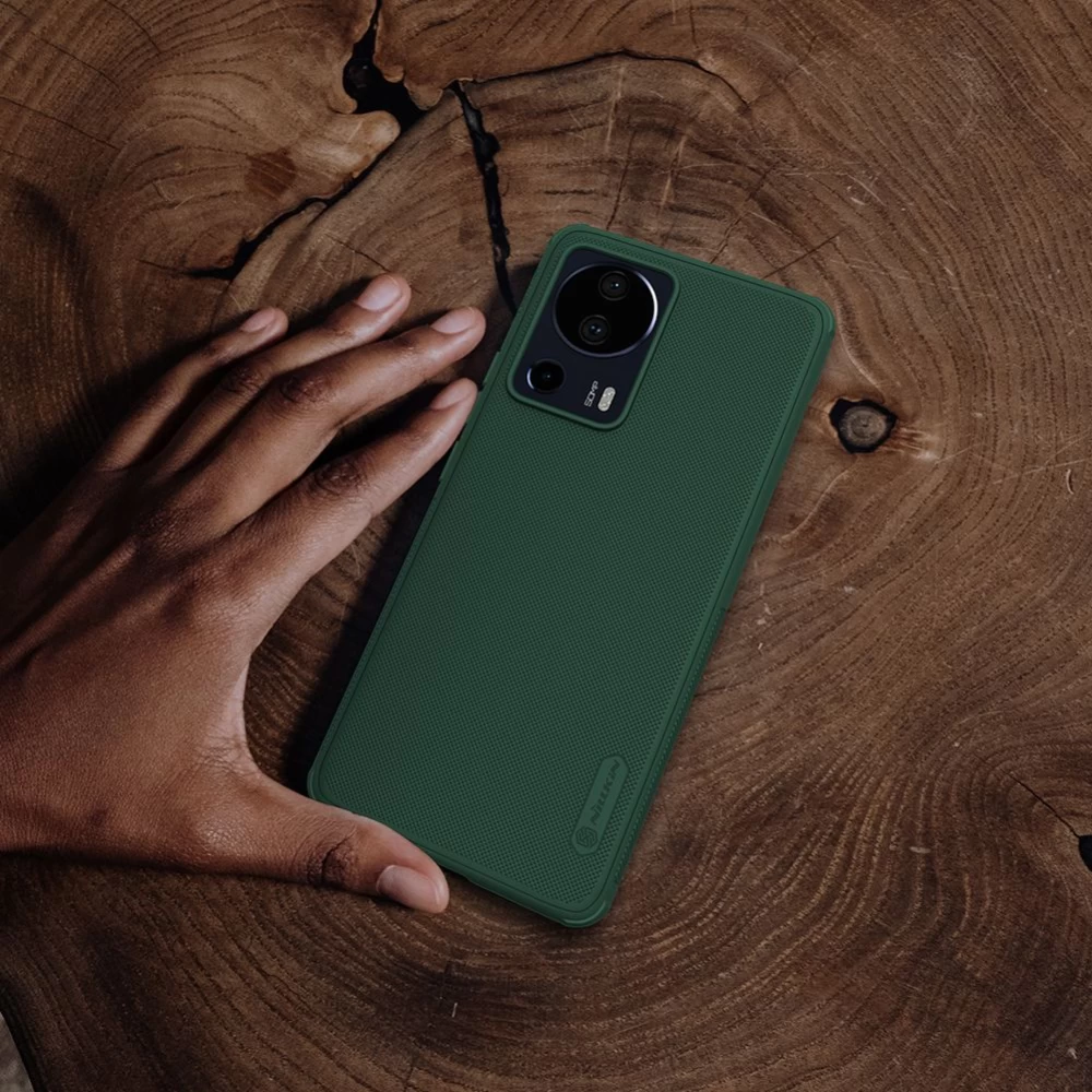 Xiaomi 13 Lite dėklas žalia NILLKIN SUPER FROSTED SHIELD PRO