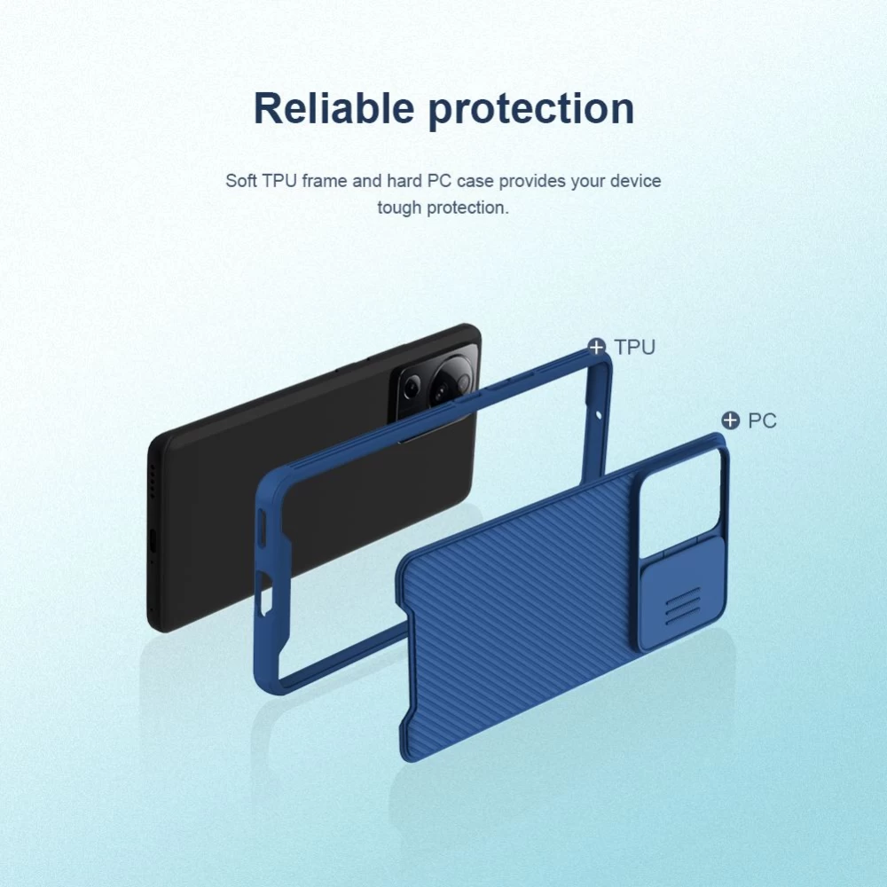 Xiaomi 13 Lite чехол синий NILLKIN CAMSHIELD PRO
