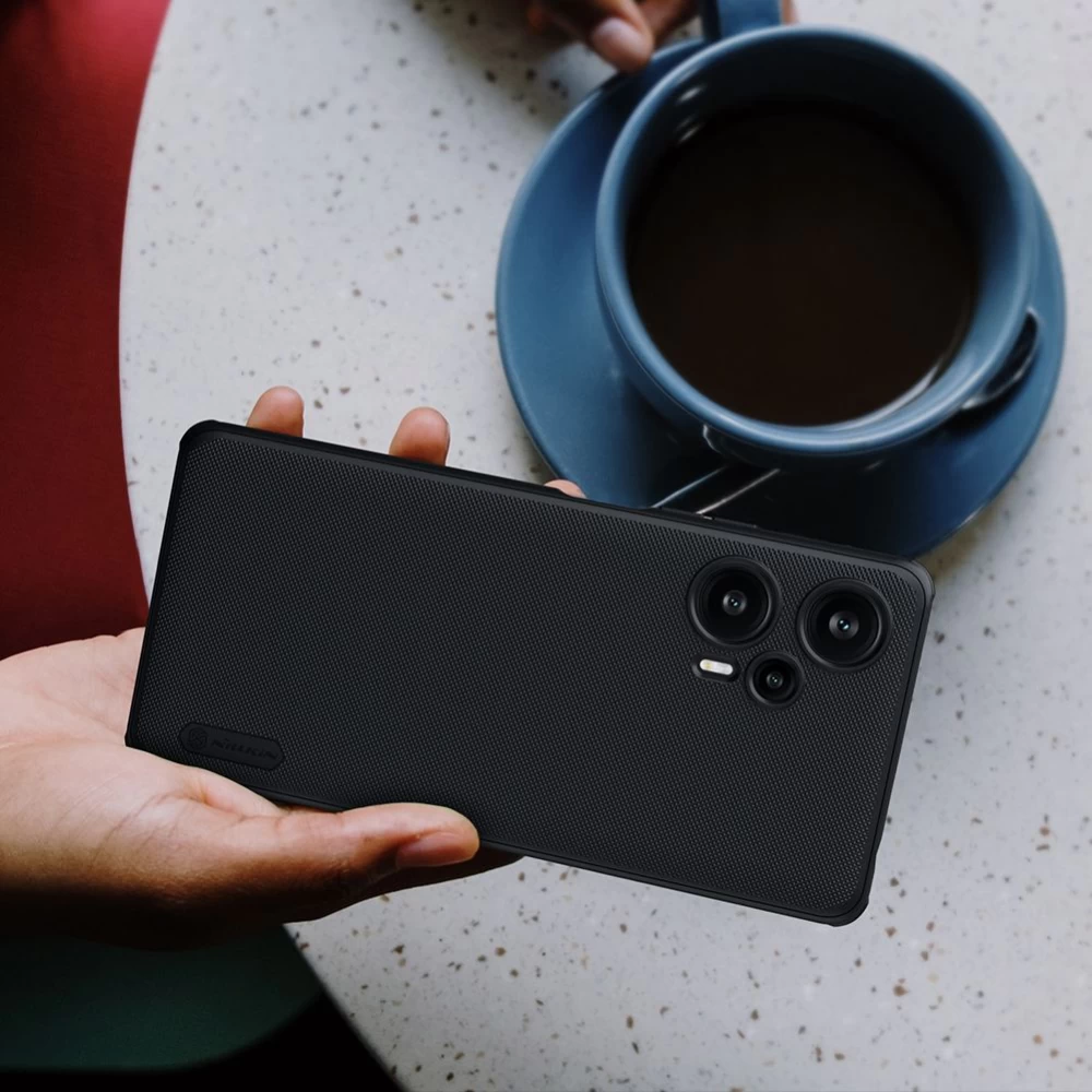 Xiaomi Poco F5 suojakuori musta NILLKIN SUPER FROSTED SHIELD PRO