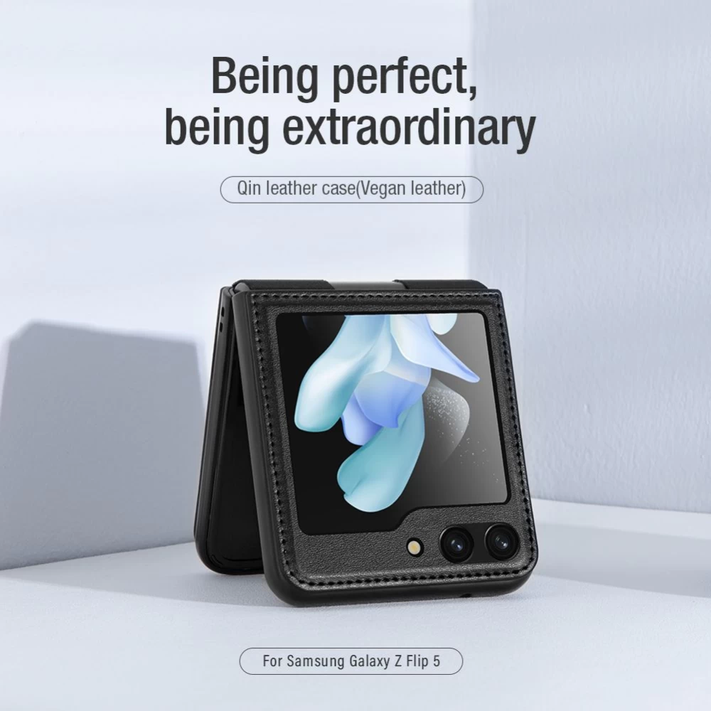 Samsung Galaxy Z Flip 5 suojakotelo  NILLKIN QIN LEATHER (VEGAN LEATHER)
