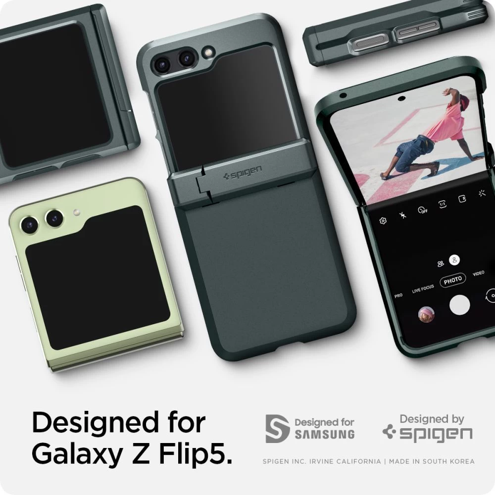 Samsung Galaxy Z Flip 5 skal grön SPIGEN TOUGH ARMOR PRO