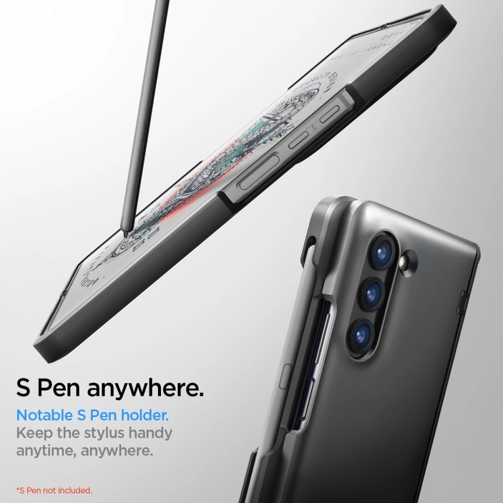 Samsung Galaxy Z Fold 5 ümbris must SPIGEN SLIM ARMOR PRO PEN