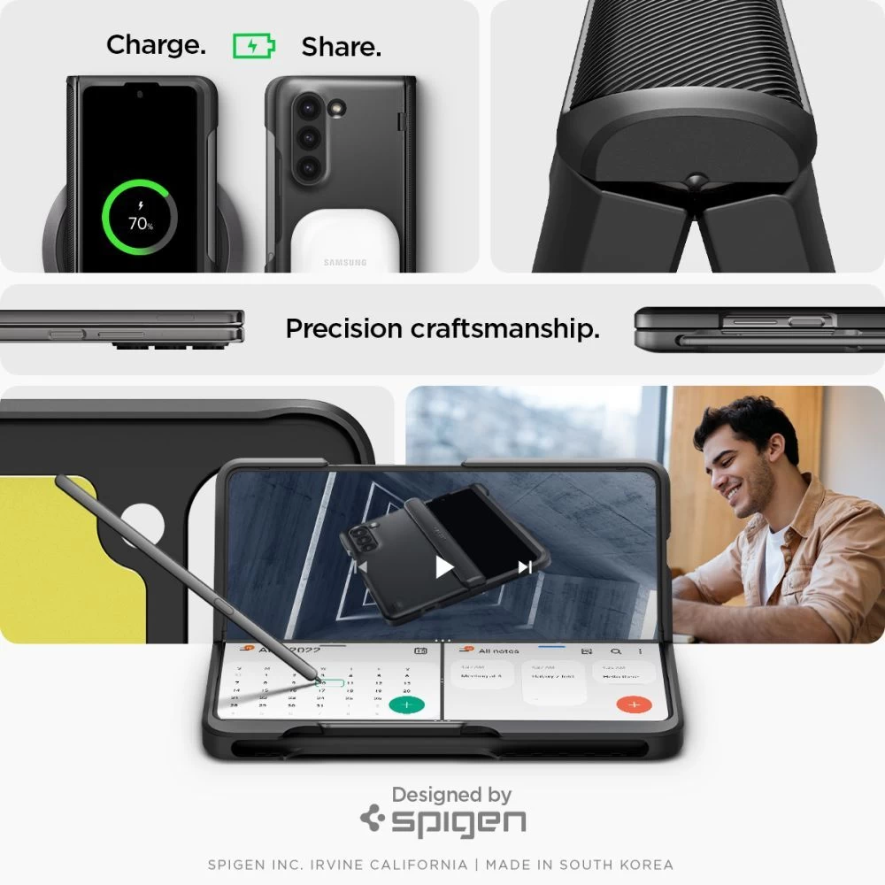 Samsung Galaxy Z Fold 5 ümbris must SPIGEN SLIM ARMOR PRO PEN