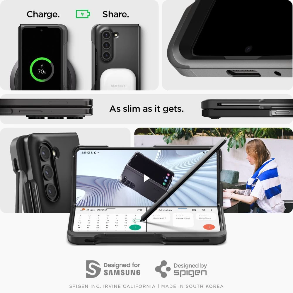 Samsung Galaxy Z Fold 5 ümbris must SPIGEN THIN FIT PEN