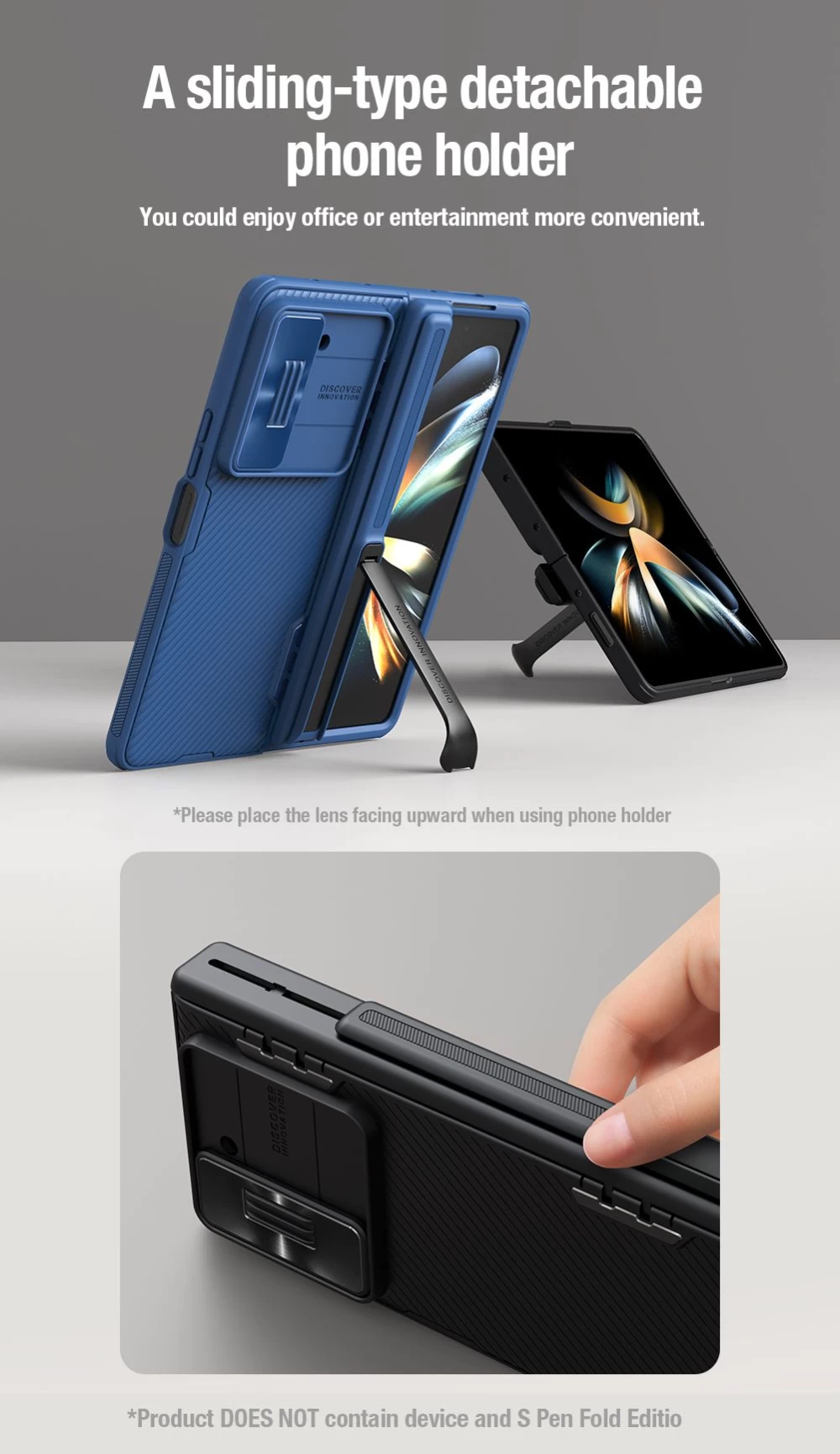 Samsung Galaxy Z Fold 5 case black NILLKIN CAMSHIELD FOLD (BRACKET VERSION)