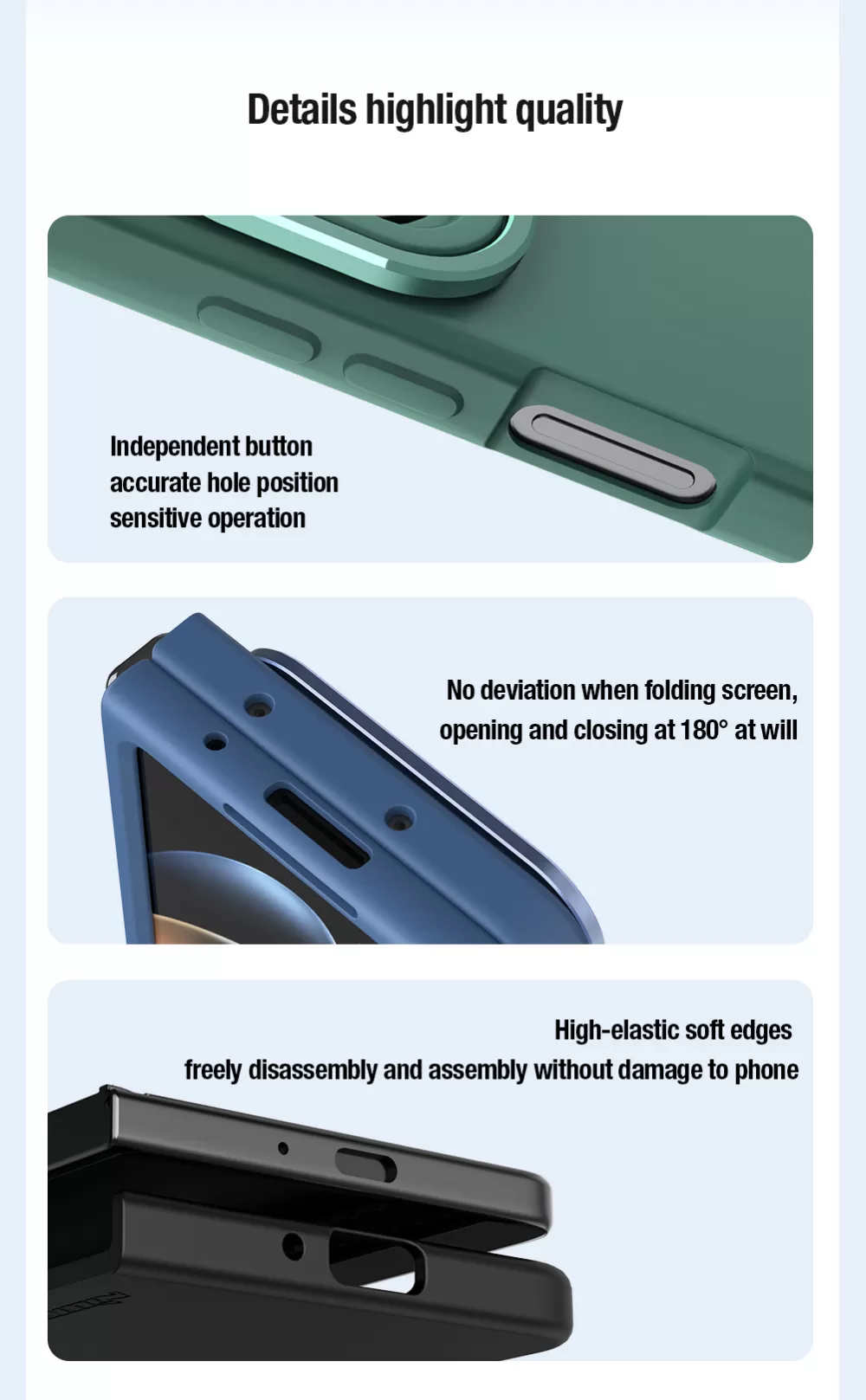 Samsung Galaxy Z Fold 5 case black NILLKIN CAMSHIELD SILKY SILICONE (BRACKET VERSION)