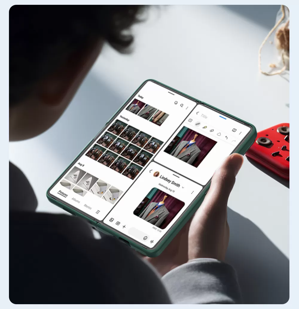Samsung Galaxy Z Fold 5 ümbris must NILLKIN CAMSHIELD SILKY SILICONE (BRACKET VERSION)