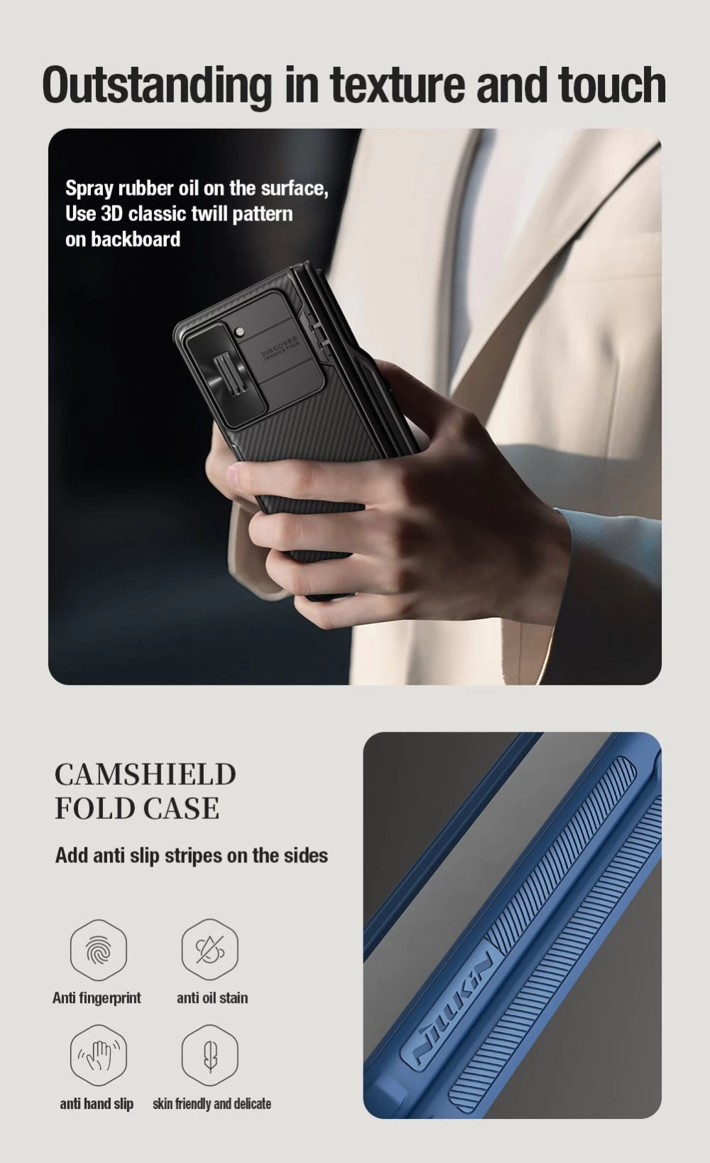 Samsung Galaxy Z Fold 5 ümbris roheline NILLKIN CAMSHIELD FOLD (PEN HOLDER VERSION)
