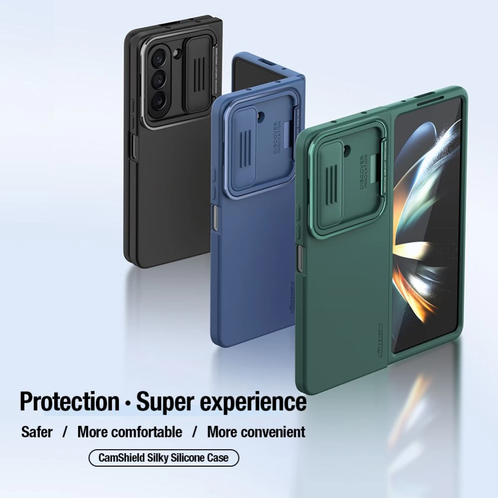 Samsung Galaxy Z Fold 5 ümbris roheline NILLKIN CAMSHIELD SILKY SILICON