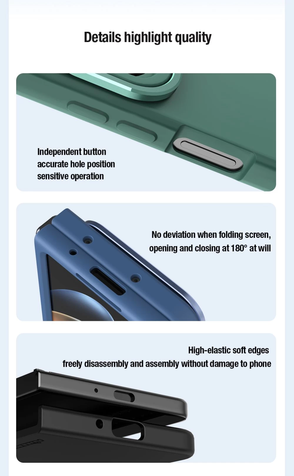 Samsung Galaxy Z Fold 5 ümbris roheline NILLKIN CAMSHIELD SILKY SILICON