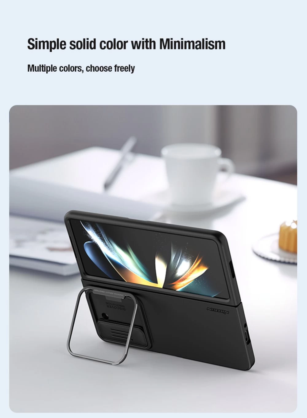Samsung Galaxy Z Fold 5 ümbris roheline NILLKIN CAMSHIELD SILKY SILICON