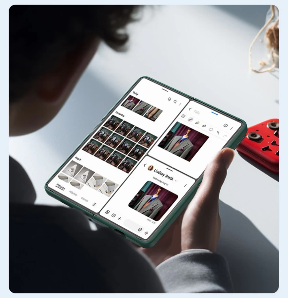 Samsung Galaxy Z Fold 5 ümbris roheline NILLKIN CAMSHIELD SILKY SILICON