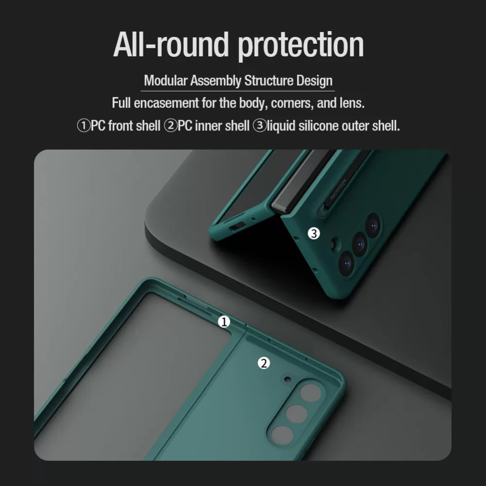 Samsung Galaxy Z Fold 5 ümbris roheline NILLKIN FLEX PURE FOLD (S PEN Version)