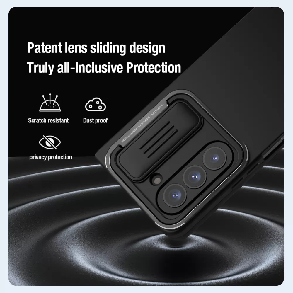Samsung Galaxy Z Fold 5 ümbris roheline NILLKIN CAMSHIELD SILKY SILICONE (BRACKET VERSION)