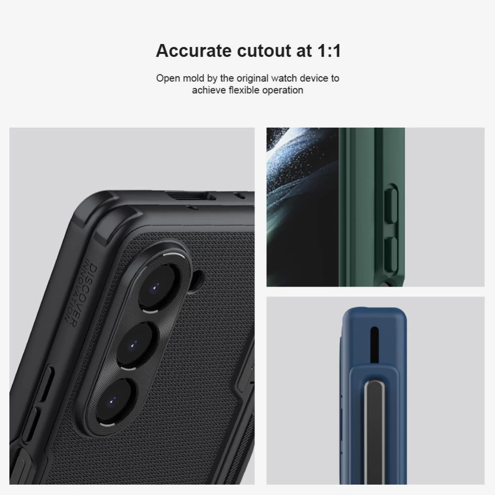 Samsung Galaxy Z Fold 5 case blue NILLKIN SUPER FROSTED SHIELD (PEN HOLDER VERSION)