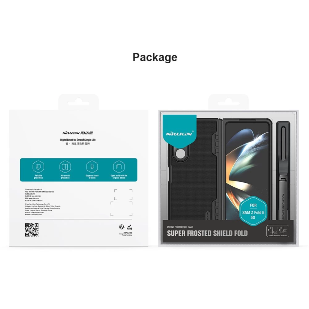 Samsung Galaxy Z Fold 5 case blue NILLKIN SUPER FROSTED SHIELD (PEN HOLDER VERSION)