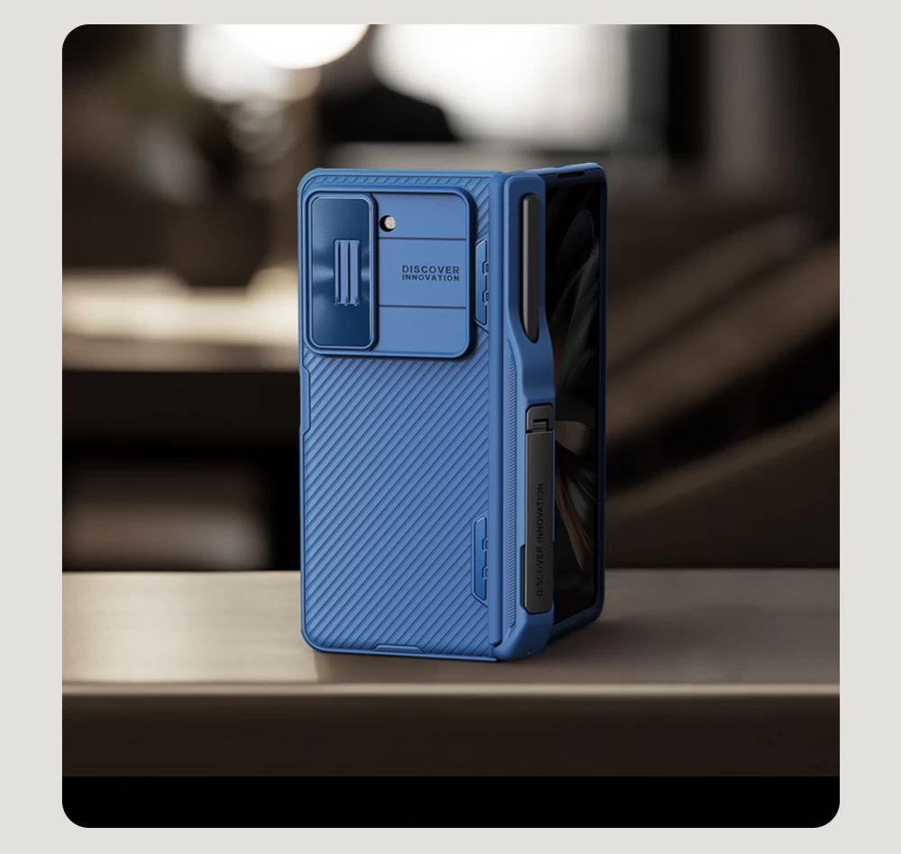 Samsung Galaxy Z Fold 5 ümbris sinine NILLKIN CAMSHIELD FOLD (PEN HOLDER VERSION)