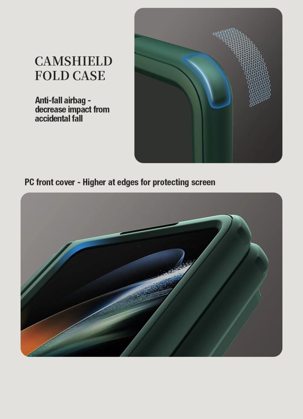 Samsung Galaxy Z Fold 5 ümbris sinine NILLKIN CAMSHIELD FOLD (BRACKET VERSION)