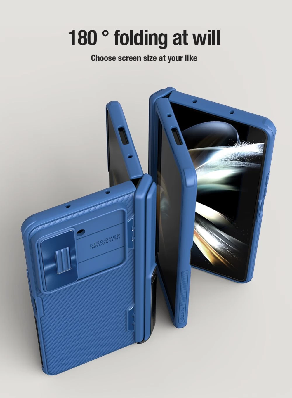 Samsung Galaxy Z Fold 5 ümbris sinine NILLKIN CAMSHIELD FOLD (BRACKET VERSION)