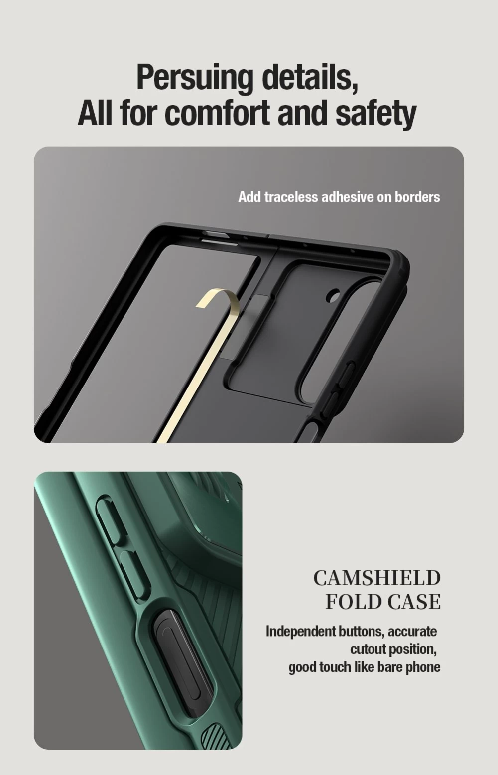 Samsung Galaxy Z Fold 5 ümbris sinine NILLKIN CAMSHIELD FOLD (BRACKET VERSION)