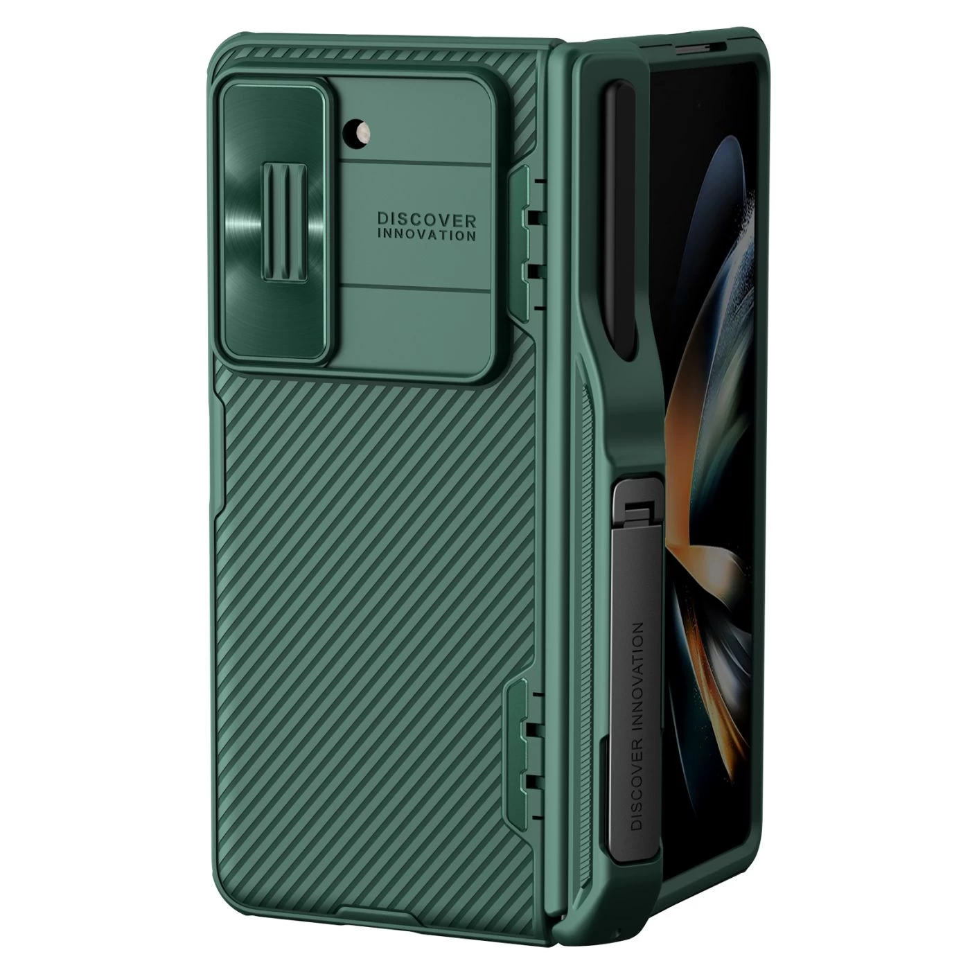 Samsung Galaxy Z Fold 5 ümbris roheline NILLKIN CAMSHIELD FOLD (PEN HOLDER VERSION)