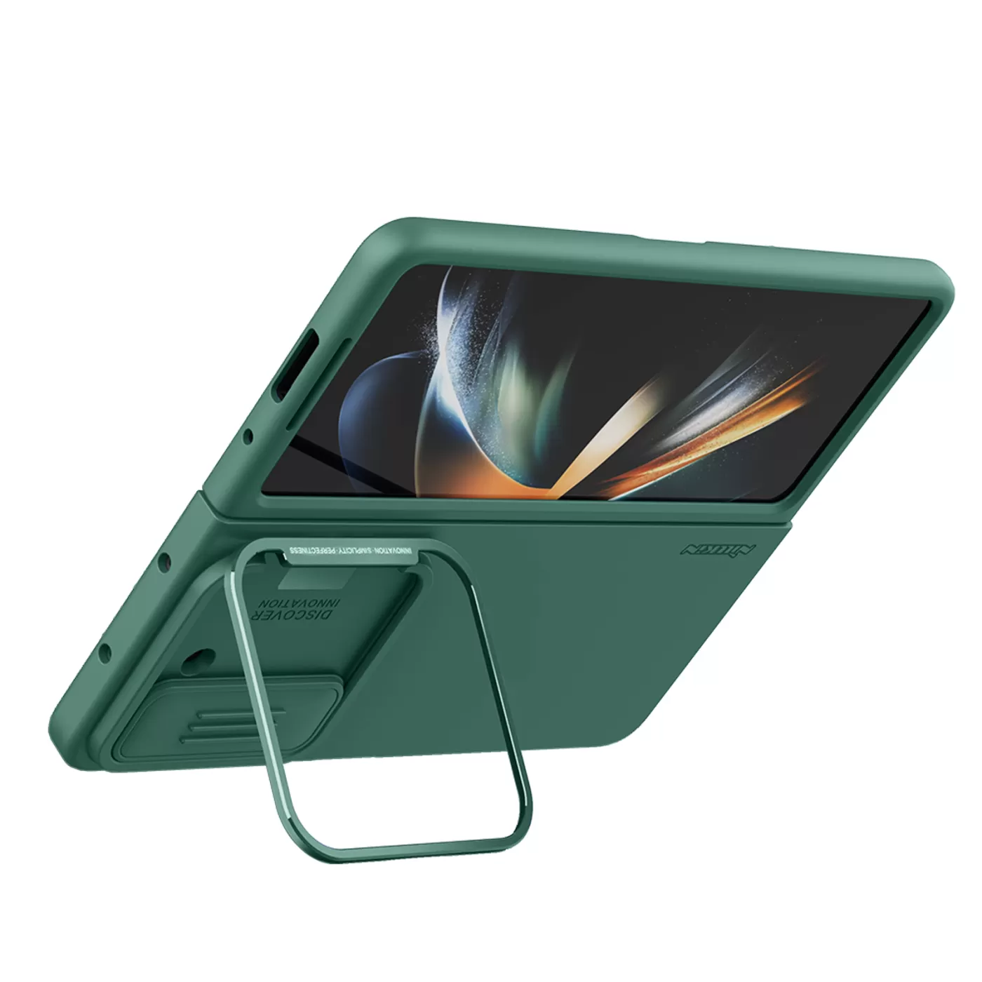 Samsung Galaxy Z Fold 5 ümbris roheline NILLKIN CAMSHIELD SILKY SILICONE (BRACKET VERSION)
