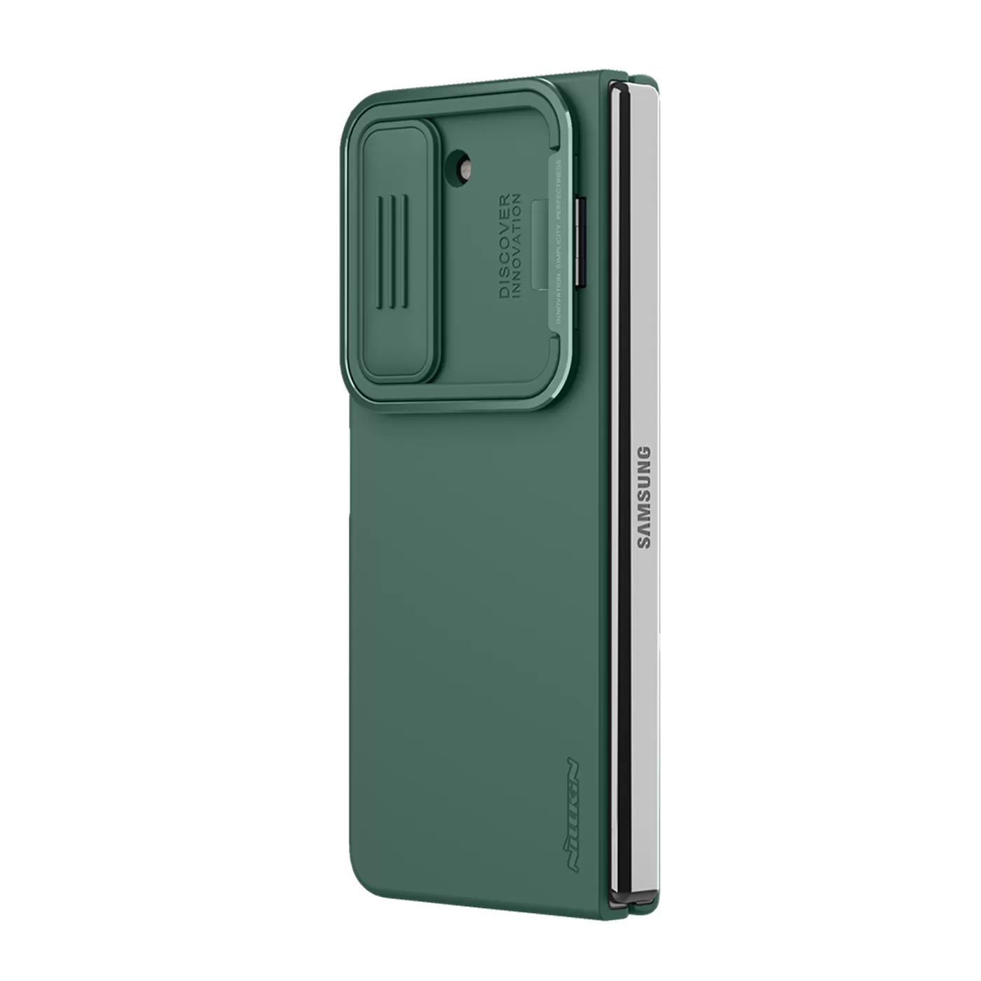 Samsung Galaxy Z Fold 5 ümbris roheline NILLKIN CAMSHIELD SILKY SILICONE (BRACKET VERSION)