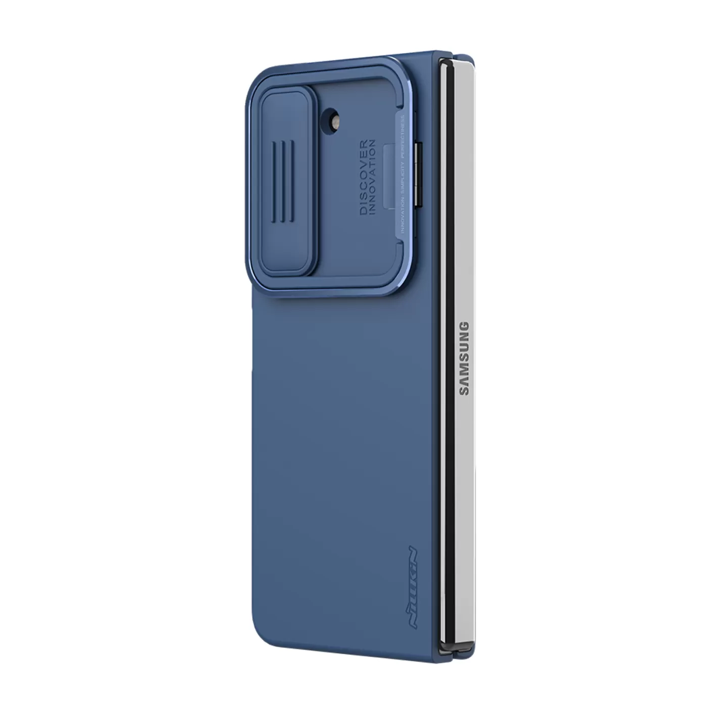 Samsung Galaxy Z Fold 5 case blue NILLKIN CAMSHIELD SILKY SILICONE (BRACKET VERSION)