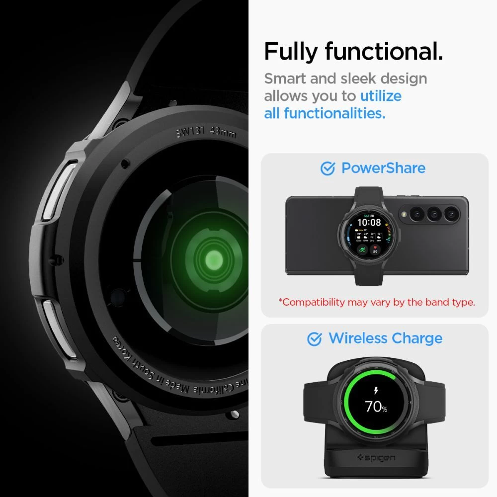 Samsung Galaxy Watch 6 Classic vāciņš melns SPIGEN LIQUID AIR (43 MM)